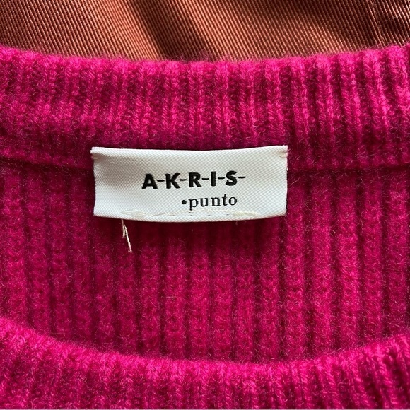 Akris Punto Pink Wool/Cashmere Blend Knit Sweater Size 14 - Picture 4 of 6